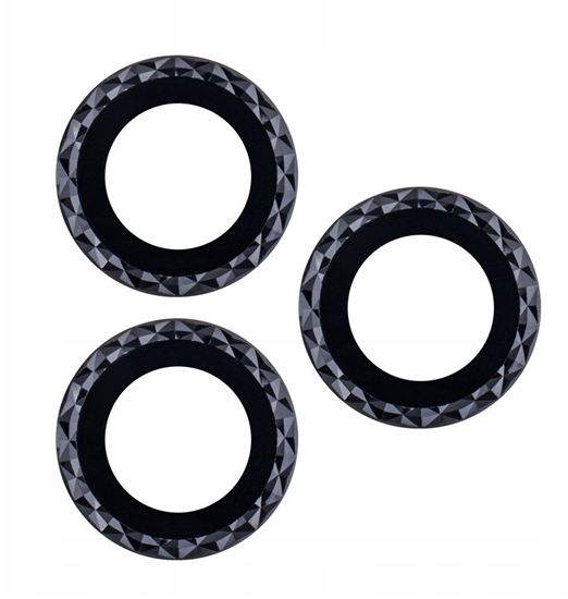 Изображение Zestaw szkie na aparat do iPhone 14 Plus 6,7" black rhombus (2 sztuki)