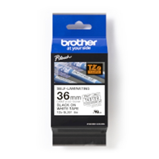 Picture of TZe-SL261 pašlaminējoša uzlīmju lente, melns uz balta,36mm