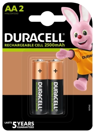 Picture of Uzlādējamās baterijas DURACELL AA/HR6, 2500 mAh, 2 gab.