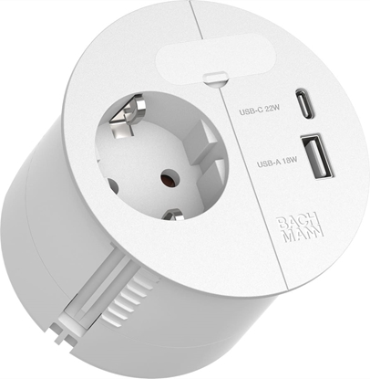 Picture of Bachmann LOOP IN CHARGE 1xCEE7/3 ws, 1x USB A/C 22W 1xKBD 0,2m