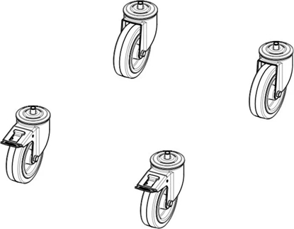 Изображение Schroff Varistar CP Castors With 125? and 2 Lockers, 400 kg