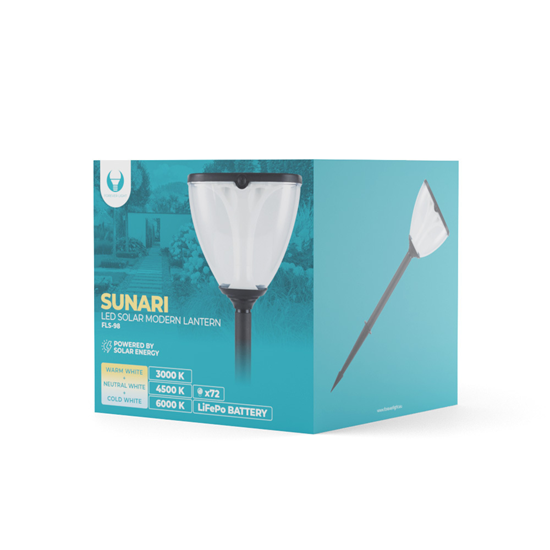 Picture of SUNARI Solar Lamp LED FLS-98 MODERN Post 3000K+600