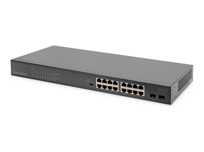 Attēls no Digitus | 16 Port Gigabit PoE Switch | DN-95347-1 | Unmanaged | Rackmountable | SFP ports quantity 2