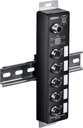 Изображение Trendnet 5-Port Industrial EN50155 M12 Gigabit PoE+ Railway
