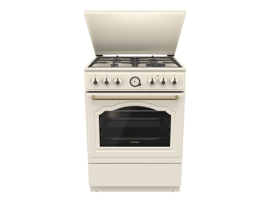 Picture of Gorenje Cooker | GKS6C71CLI | Hob type Gas | Oven type Electric | Gold | Width 60 cm | Depth 60 cm | 71 L