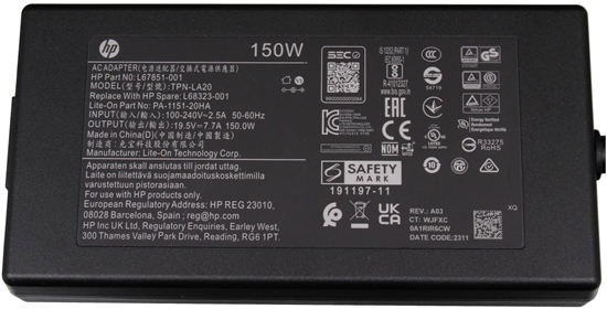 Picture of 150W Slim AC Adapter for HP
