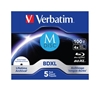 Picture of 1x5 Verbatim M-Disc BD-R Blu-Ray 100GB 4x Speed inkjet print. JC
