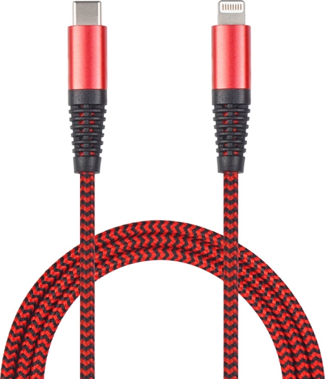 Picture of 2GO USB Lade-/Datenkabel Type-C - Lightning Nylon 1m rot