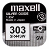 Изображение 303 baterija 1.55V Maxell sudraba-oksīda SR44SW iepakojumā 1 gb.