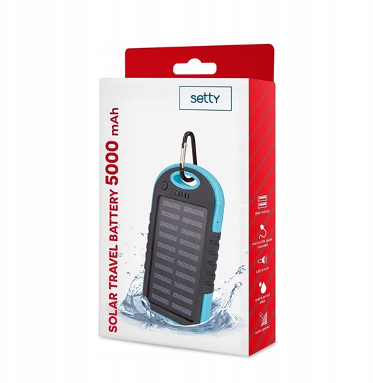 Picture of adowarka solarna TelForceOne Power bank Setty 5000 mAh niebieski R