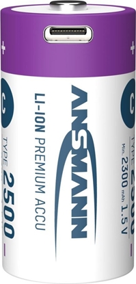 Picture of Ansmann ANSMANN 1313-0004 Li-Ion rechargeable batteries Baby C type 2500 (min. 2300 mAh) 2-pack box