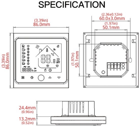 Picture of Avatto Inteligentny termostat do kotów wodnych/gazowych Wi-Fi TUYA / Smart Life