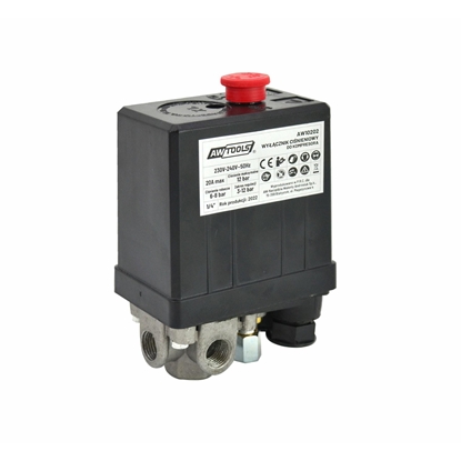 Picture of AWTools AWTOOLS WYCZNIK CINIENIOWY KOMPRESORA 230V 3 WEJCIE 1/4"