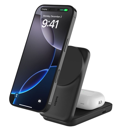 Picture of Belkin UltraCharge 25W Qi2 magn. 2-in-1 Lad.klappb.sw. WIZ039kqBK