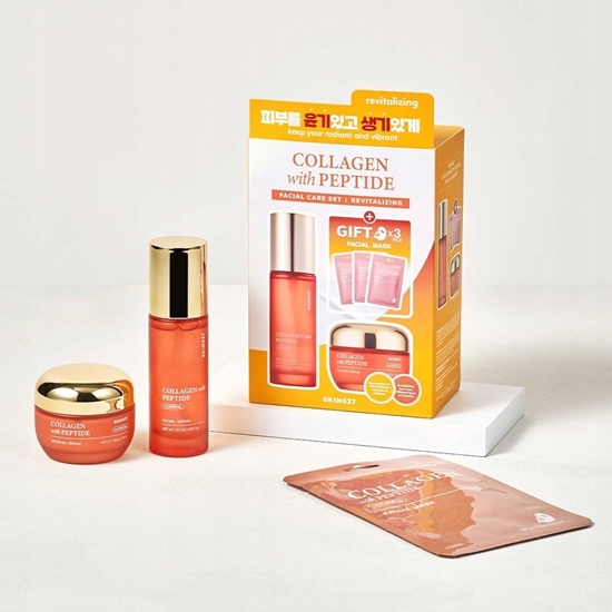 Picture of Bielenda SKIN627_SET Collagen With Peptide serum do twarzy 50ml  + krem do twarzy 50g + maseczki do twarzy 3x22ml