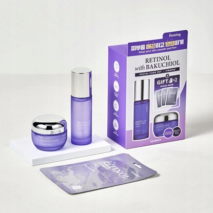 Attēls no Bielenda SKIN627_SET Retinol With Bakuchiol serum do twarzy 50ml  + krem do twarzy 50g + maseczki do twarzy 3x22ml