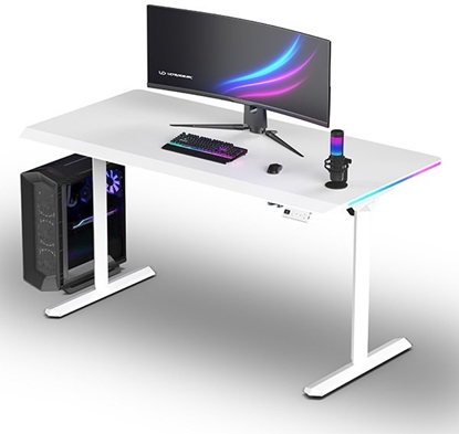 Picture of Biurko Ultradesk Biurko dla gracza QUEST, 140x70cm, 72-120cm, biay-biay