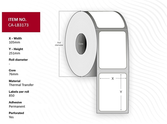 Изображение Capture Label 105 x 251mm, Core 76mm,
