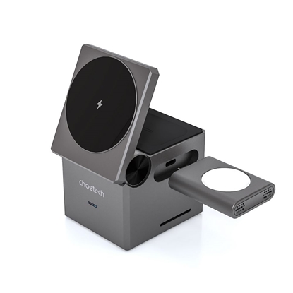 Picture of Choetech Choetech T632-F inductive charger 15W 3in1 for iPhone / Apple Watch / AirPods - gray
