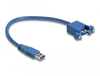 Picture of Delock Cable USB 3.0 Type-A male > USB 3.0 Type-A female panel-mount 25 cm