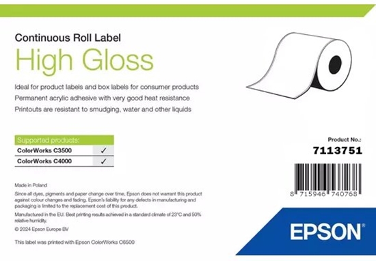 Picture of Epson HIGH GLOSS LABEL CONTINUOUS/ROLL 76MM X 33M