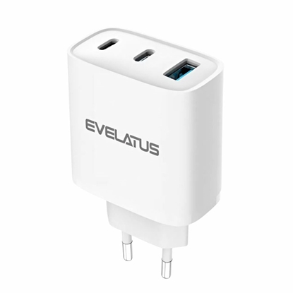 Picture of Evelatus 45W Max Fast Charger EU USB-C1/USB-C1/USB-A - RCE-4501ACCL White