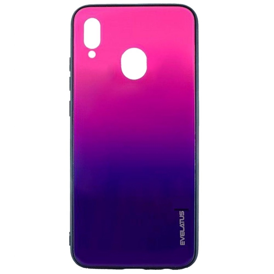 Picture of Evelatus Samsung Galaxy A40 Water Ripple Gradient Color Anti-Explosion Tempered Glass Case Gradient Pink-Purple