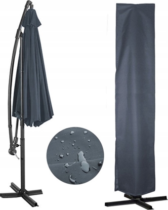 Изображение Gotel Pokrowiec na parasol ogrodowy ze cigaczem, grafitowy (L43C1)