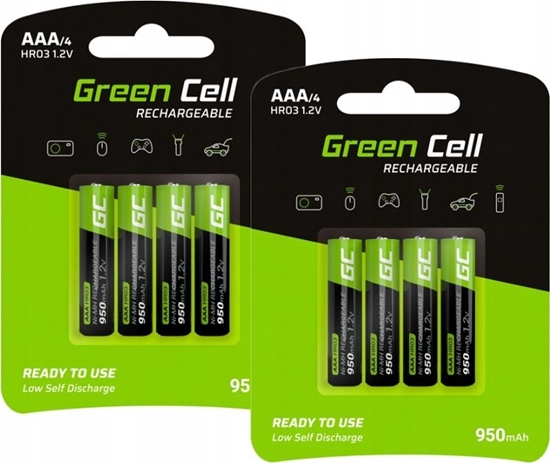Picture of Green Cell 8x Akumulatorki Paluszki AAA R3 950mAh Ni-MH Baterie do adowania
