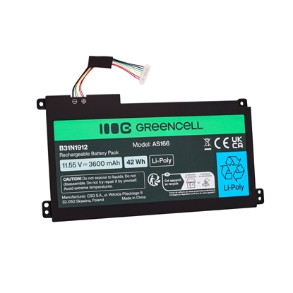 Attēls no Greencell Battery for Asus C31N1912 / B31N1912 3HWPP ASUS VivoBook 14: E410MA  L410MA  E410KA  E510MA