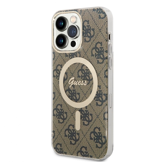 Изображение Guess - Guess IML 4G MagSafe Case for iPhone 14 Pro Max Brown