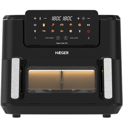 Attēls no Haeger AF-D10.010B Super Cook Digital Air Fryer 10L ( 2 x 5L ) 2600W