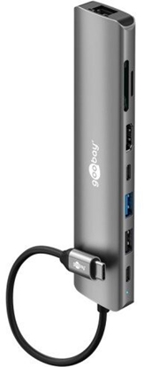 Attēls no HUB USB Goobay Slim 8-portowy koncentrator USB z HDMI i RJ45, 5 Gbit/s