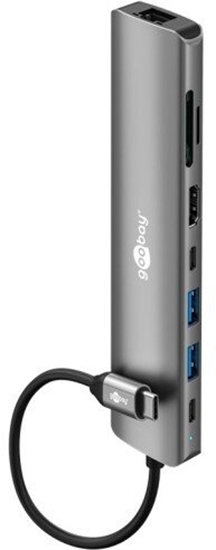 Изображение HUB USB Goobay Slim 8-portowy koncentrator USB z HDMI i RJ45, 5 Gbit/s