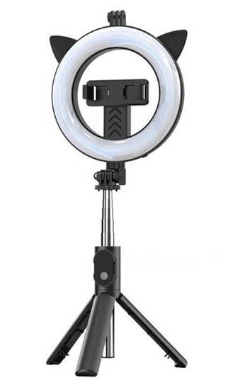 Picture of iLike Universal SELFIE HANDLE TRIPOD AND RING LIGHT BLUETOOTH Black