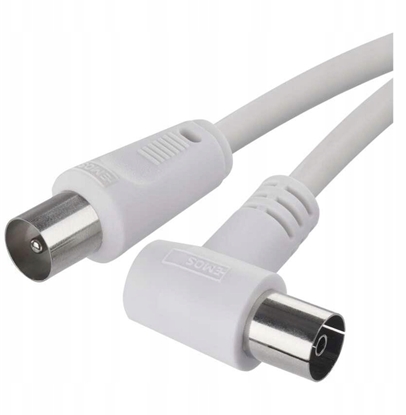 Изображение Kabel Hama Kabel antenowy koaksjalny 3.5m wtyczka coax - gniazdo zgite biae EMOS