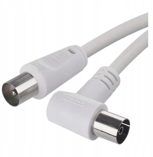 Изображение Kabel Hama Kabel antenowy koaksjalny 3.5m wtyczka coax - gniazdo zgite biae EMOS