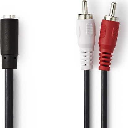Picture of Kabel Nedis kabel audio 0,2 m 2 x RCA 3.5mm Czarny
