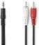 Изображение Kabel Nedis Nedis CAGL22200BK50 kabel audio 5 m 3.5mm 2 x RCA Czarny