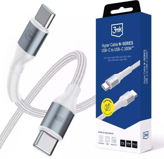 Изображение Kabel USB 3MK USB-C - USB-C 2 m Biay (3MK17774)