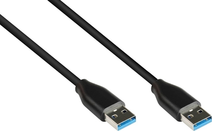 Attēls no Kabel USB Alcasa USB-A - USB-A 0.5 m Czarny (2831-AA005S)