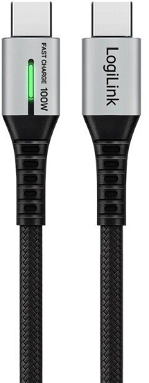 Picture of Kabel USB LogiLink USB-C - USB-C 1 m Czarno-srebrny (CU0422)