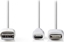 Изображение Kabel USB Nedis USB-A - microUSB + Lightning 1 m Biay (CCGP39400WT10)