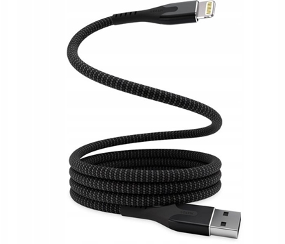 Attēls no Kabel USB STATIK MagStack kabel USB-A - lightning 1m, z certyfikatem MFI, w nylonowym oplocie, zwijany (black)
