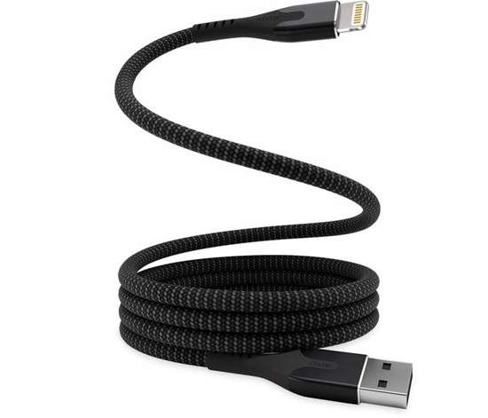Picture of Kabel USB STATIK MagStack kabel USB-A - lightning 1m, z certyfikatem MFI, w nylonowym oplocie, zwijany (black)