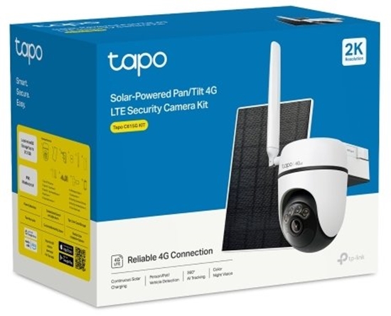 Picture of Kamera IP TP-Link Tapo C615G KIT zewntrzna 4G LTE kamera, panel soneczny (3MP, 2K, 1296p, IR, 4G LTE, micro SD card, IP65)