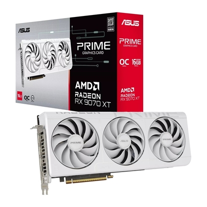 Изображение Karta graficzna Radeon RX 9070 XT PRIME OC WHITE 16GB GDDR6 256bit 3DP/HDMI