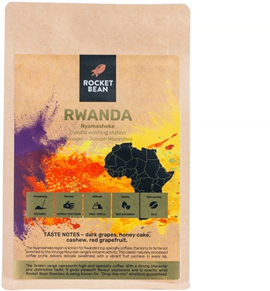 Picture of Kawa ziarnista HAYB Rocket Bean kawa ziarnista Rwanda Nyamasheke Naturalny Filter 200 g