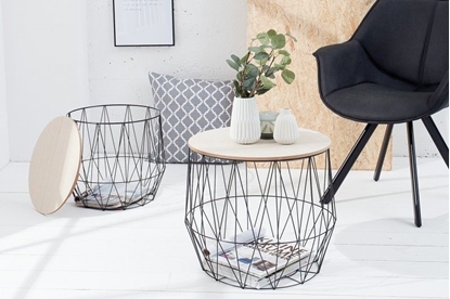 Изображение King Home Stolik Caps Small z miejscem do przechowywania, czarny