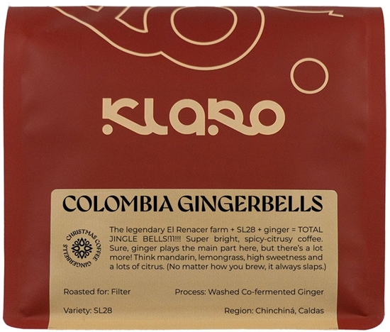 Изображение Klaro - kawa ziarnista Kolumbia Gingerbells Washed Co-fermented Ginger Filter 200 g